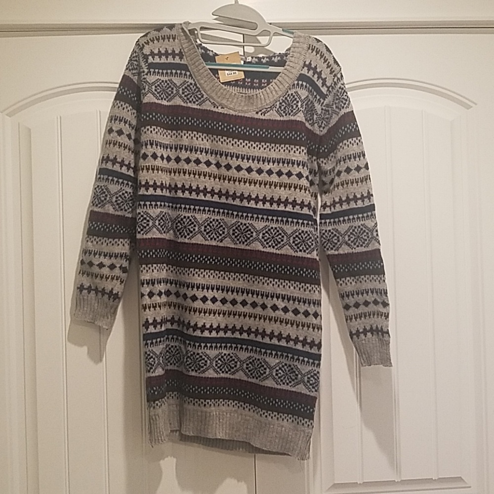 Sweater dress with a hoodie